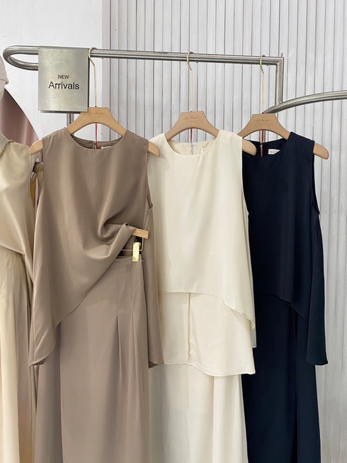 Women Ladies Sleeveless Tops With Skirts Sets